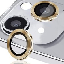 Emdeco iphone 15 6.1 Inc 15 Plus 6.7 Kamera Koruma Lensi Alüminyum Çerçeveli Safir 9h Cam iphone 15-15 Plus Gold