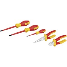 Emdeco Professional, Vde El Aleti Seti 5 Parça (1x Yan Keski 160MM; Kargaburun 200MM, Tornavida Sl 3.5 x 75MM, Tornavida Sl 6.5 x 125MM, Yıldız Tornavida Ph2 x 125MM), 1600A02NG2, Kırmızı