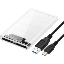Emdeco 4389 2.5 Sata Type C USB 3.1 USB 3.0 Şeffaf Harici SSD HDD Hard Disk Kutusu