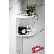 Emdeco Yapışkanlı Ömür Boyu Paslanmaz Kristal Ayarlanabilir Raf Banyo Düzenleyici Şampuanlık Lk-02 Bb