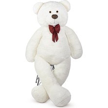 Emdeco Beyaz Papyonlu Dev Pelüş Ayıcık,yumuşak ve Sevimli Büyük Boy Oyuncak Ayı,sarılmalık,sevgiliye Hediyebüyük Boy Ayı (160CMBEYAZ)