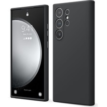 Emdeco For S24 Ultra ile Uyumlu Darbe Emici Esnek Silikon Siyah Lansman Cep Telefonu Kılıf (S24 Ultra)