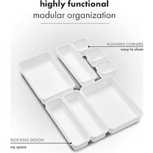 Emdeco Interlocking 8 Çekmece Eklentisi, Beyaz, Birbirine Geçirilebilir