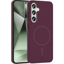 Emdeco Galaxy S24 Fe ile Uyumlu Kılıf Mürdüm Yuby Kablosuz Şarj Özellikli Sert Kapak (Galaxy S24 Fe ile Uyumlu, Mürdüm)