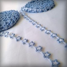 Emdeco Yıldızlı Nakış Kurdele Seti - Tekstil Sanat Hobisi (Mavi)