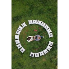 Emdeco Harfli Kırlent Kılıfı Kadife 43X43 cm Çift Taraflı R Harfi Kedi Desenli Evlilik Teklifi Doğum Günü