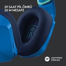 Emdeco G G733 Lıghtspeed Kablosuz Kulak Üstü Oyuncu Kulaklığı, Lıghtsync Rgb, Blue Voice Mikrofon, Askılı Kafa Bandı, Pro-G Ses Sürücüleri, 29 Saat Pil Ömrü, Mavi