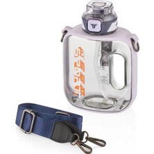 MiraLive Tkk 1000ML Pipetli/pipetsiz Kullanıma Uygun Taşıma Askılı Sızdırmaz Tritan Sport Matara (Mor)