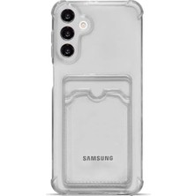 Emdeco Galaxy S25 Fe Uyumlu Kamera Korumalı Kartlıklı Köşeleri Airbag Tasarımlı Darbe Önleyici Şeffaf Silikon Kılıf