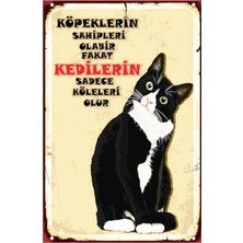 Emdeco Kuşe Kağıt Duvar Posteri Kedilerin Sadece Köleleri Olur Retro DRTR0033