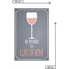 Emdeco Kuşe Kağıt Duvar Posteri All You Is A Glass Of Wine Retro DRTR0118