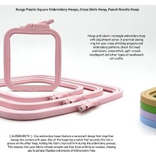 Emdeco Pembe Orta (No:3) Plastik Kare Nakış Kasnağı, Çapraz Dikiş Çemberleri, Zımba Iğne Halkası, Kendin Yap El Işi Dikiş, Abs Plastik Nakış Çemberleri