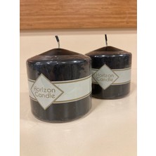 Plus Home Mum 2'li Kısa Silindir Renk Siyah Yükseklik 7 cm Çapı 8 cm