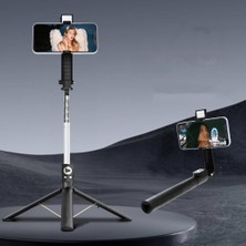 MiraLive 2-In-1 Selfie Stick – 170CM Uzatılabilir, Bluetooth Kablosuz Uzaktan Kumanda, 3 Modlu LED Dolgu Işığı, Type-C Şarjlı, Ios & Uyumlu | NP-01S