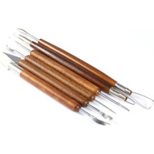 Emdeco Renevon 17 Parça Seramik Polimer Kil El Alet Seti Oyma Kesme Şekillendirme Modelleme Için Kendin Yap Heykel El Sanatları Ağaç Tel ve Ahşap Saplı Kesme Ebeşuar Set 500 gr Kil(Beyaz Kil)