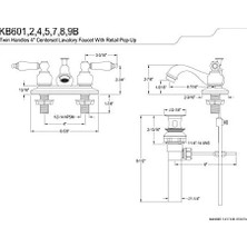 Emdeco KB605B Lavabo Bataryası, 4 ", Yağ Ovuşturdu Bronz