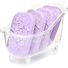 Emdeco Dekoratif Küvetli Mor Sabun Banyo Seti