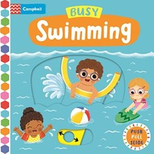 Emdeco Busy Swimming: A Push, Pull, Slide Book