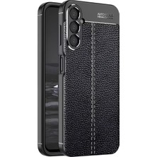 MiraLive Galaxy S25 Plus Uyumlu Kamera Korumalı Deri Görünümlü Silikon Kılıf (Siyah, Galaxy S25 Plus)