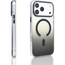 Emdeco 17 Pro Max Için Kılıf Uyumlu Şarj Özellikli Transparan Renk Geçişli Toros Kapak (Siyah)