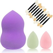 Emdeco Makyaj Süngeri Seti – 3’lü Beauty Blender Sünger (Büyük & Mini) + Çift Taraflı Göz Farı Aplikatörleri, Fondöten, Kapatıcı ve Kontür Için Profesyonel Makyaj Süngeri Seti
