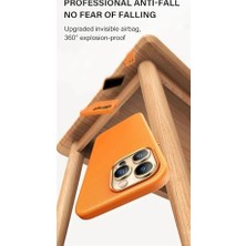 Emdeco Mag-Safe Uyumlu Deri Kılıf Kamera Korumalı Darbeye Karşı Dayanıklı (Kırmızı, 14 Pro)