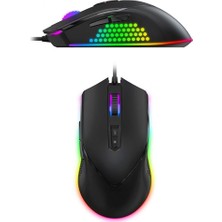 Emdeco Kablolu Rgb Işıklı Programlanabilir Gaming Mouse – 7 Tuş, 16 Milyon Renk Seçeneği, 2000-7000 Dpı, USB Bağlantı MS814