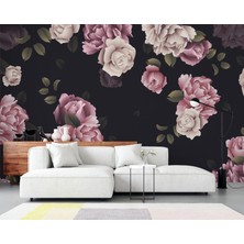 Lotus Aura Gül Desenli Duvar Kağıdı, 3D Çiçek Detaylı Duvar Posteri