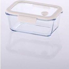 Emdeco Glace Vakumlu Cam Saklama Kabı 800 ml Bej