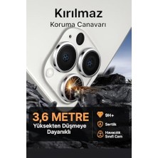 Emdeco 17 Pro / 17 Pro Max / 16 Pro / 16 Pro Max Kamera Lens Koruyucu, Safir, Kolay Kurulum, Alüminyum Alaşım Çerçeveli 9h Sertliğinde Cam Lens, Gümüş
