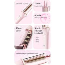 Emdeco Otomatik Saç Maşası Kalın Su Dalgası 32MM - 30 Saniyede Isınma (Pembe)