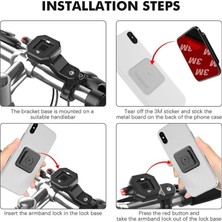 Emdeco Bisiklet Motosiklet ve Scooter Için Gidon Uyumlu Telefon Tutucu 4-6.8 Modellere Uyumlu Kolay Kurulum ve Kullanım 146A-HL