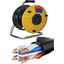 Emdeco Makaralı Uzatma Kablo 50 Metre - Siyah 1410