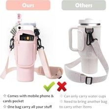 MiraLive Su Şişesi Tutucu Çantası, Telefon Cebi Bulunan Su Şişesi Taşıma Çantası, Ayarlanabilir Askılı Çapraz Askılı Taşıyıcı, 40OZ Termoslar Için Neopren Kılıf