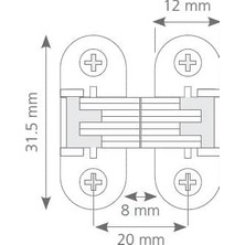 Emdeco Hırdavat Plastik Oval Masa Menteşesi Gövde (2 Adet) Kahverengi