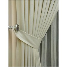 Emdeco Ekru Düz Renk Fon Perde, Pilesiz Düz Dikim, Tek Kanat 70 x 270 cm