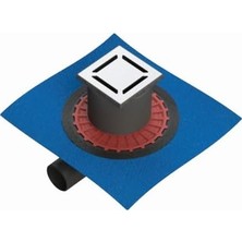 Asseds Store V- Kare 5607266 Yalıtımlı Duş Kanalı, Yandan Çıkışlı, 10X10 Cm, Dk 100 Kapak, Mat Krom