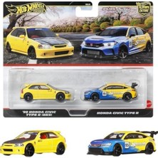 Emdeco 1:64 Premium Car Culture 2'li Paket 99 Honda Cıvıc Type R (Ek9) & Honda Cıvıc Type R HBL96 - JBL00