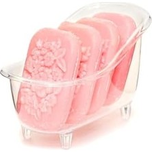 Emdeco Dekoratif Küvetli Pembe Sabun Banyo Seti