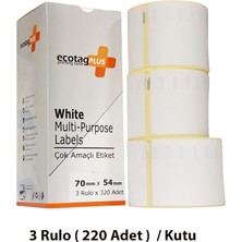 Ecotagplus Dymo Muadili Etiket - 70 mm x 54 mm - 3 x 320 Adet - Eko Paket - 99015