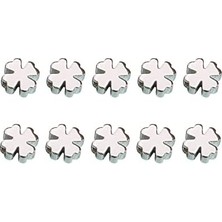 Emdeco Gümüş Kaplama Dört Yapraklı (10 Adet) 7 mm