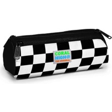 MiraLive Siyah Damalı Üç Bölmeli Kalem Çantası -Erkek Çocuk