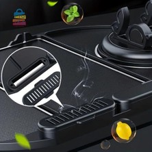 Emdeco Araç Içi Kaydırmaz Telefon Tutucu ve Torpido Düzenleyici – Numara Göstergeli, 360° Dönebilen, Çok Fonksiyonlu Kaymaz Silikon Mat – 25X18 Cm, Siyah