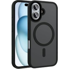 Emdeco ile Uyumlu 16 Kılıf Mat Arka Yüzey Şarj Özellikli Flet M-Safe Kapak Siyah