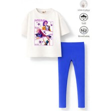 Belya Kids Wear Kız Çocuk Tam Kalıp Üst Oversize Alt Taytlı Hun TASARIM12 Alt Üst Takım