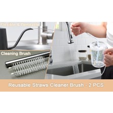 Asseds Store 2'li Paslanmaz Çelik Pipet ve Boru Temizleme Fırçası - Şişe, Pipet, Hortum, Tüp Temizleyici