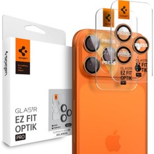 Asseds Store 17 Pro Max / 17 Pro / 16 Pro Max / 16 Pro / 15 Pro Max / 15 Pro / 14 Pro Max / 14 Pro ile Uyumlu Kamera Lens Camı Koruyucu Kolay Kurulum Glas.tr Ez Fit Optik Pro (2 Adet) ORANGE-AGL10123