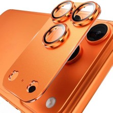 Asseds Store 17 Pro Max Için Tasarlanmış Kamera Lens Koruyucu, [1:1 Mükemmel Uyum] Tam Kapsamlı Mat Metal Temperli Cam Kamera Ekran Koruyucu Aksesuar, Kılıf Dostu (Turuncu, 17 Pro Max)