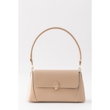 Paul Brand Arden Gold Detaylı Retro Deri Görünümlü Vintage Model Kadın Baget Omuz Çantası