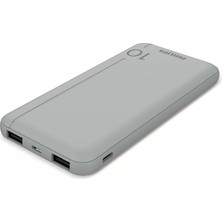 MiraLive DLP1812PV 10.000 Mah Powerbank 2xusb-A 2.1A, Usb-C Çıkış, Pd - Gümüş